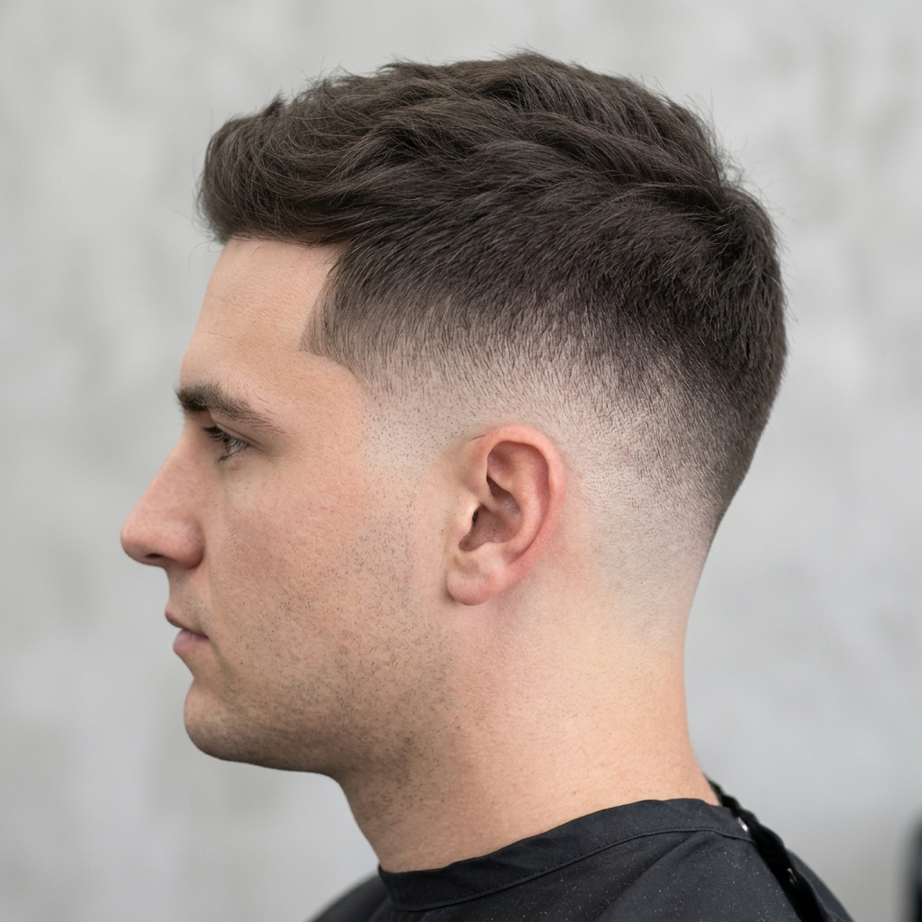 Crisp skin fade haircut completed by Marcus Doyle